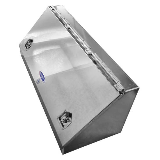 Tapered Front Toolbox (500H x 500D x 1200L) - 4mm Aluminium, Single Stainless Steel Door